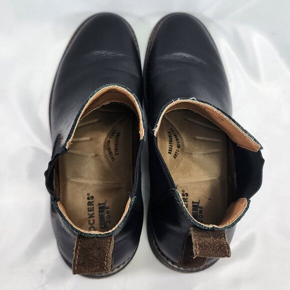 Dockers Florsheim Leather Slip On Ankle Boots Black Classic Anti Slip Size Men 9 - Picture 8 of 9